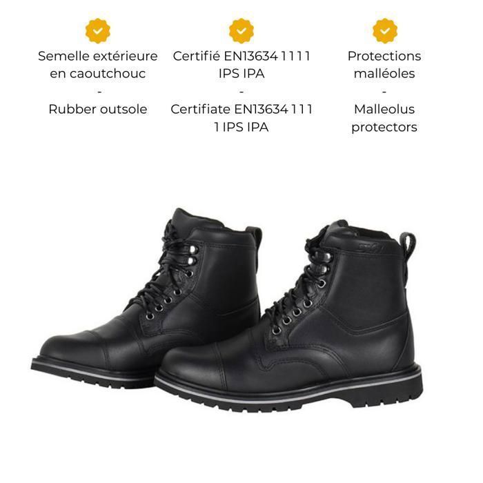 Botas de cano curto certificadas para motociclismo ARAGO MOTOBLOUZ