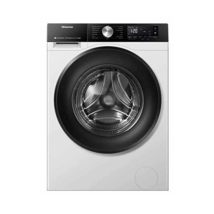 Lavadora de carga frontal Hisense de 10,5 kg y 1400 rpm, color blanco, WF3S1045BW3