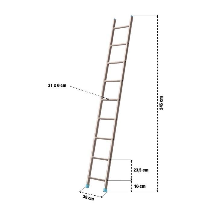 Enkele aluminium ladder 2,45 m