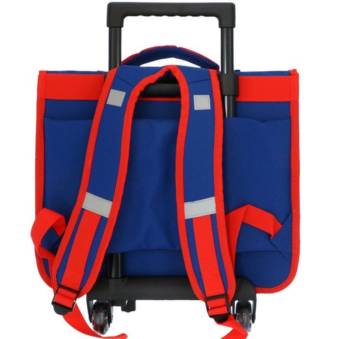 Zaino scolastico blu con ruote, 2 scomparti, SUPER MARIO, 41 cm