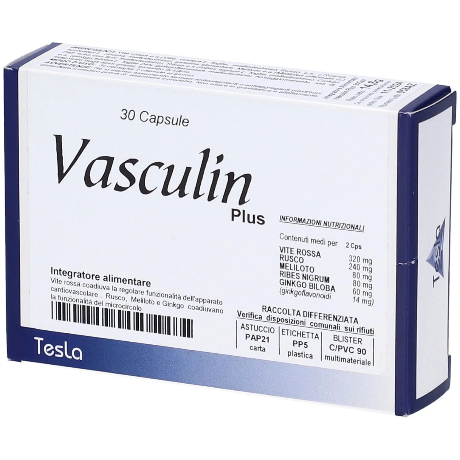 Vasculin Plus capsules 30