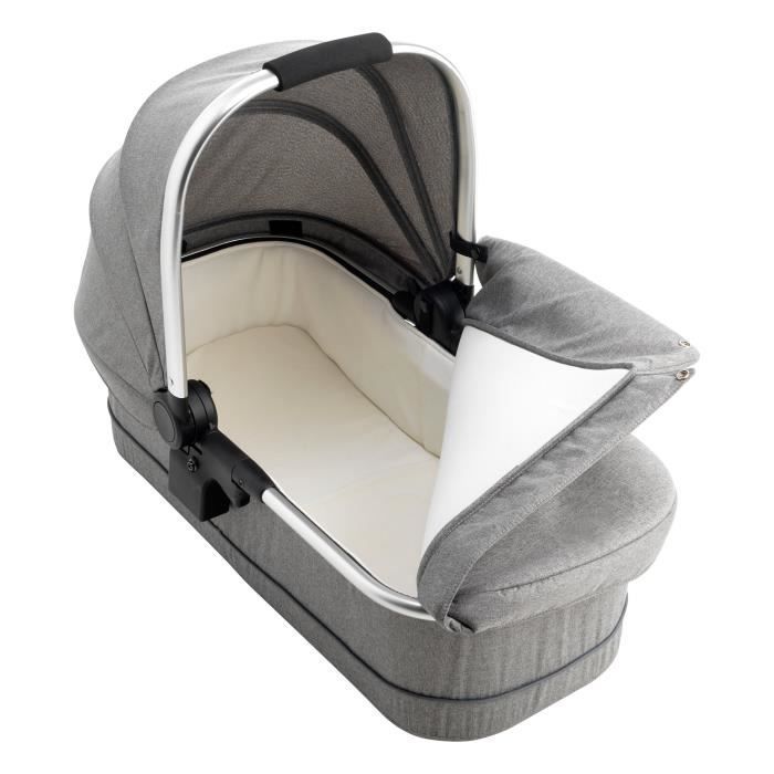 Foldable carrycot - WILLIAM KENT 1733 - Phoenix Grey - Apron and canopy included - From birth up to 9 kg