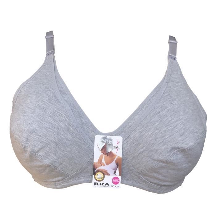 Soutien gorge allaitement 90C gris sans armatures non rembourré lingerie femme