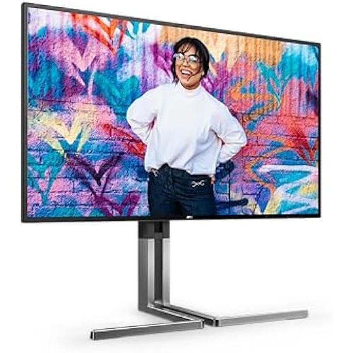 Monitor de PC AOC U27U3CV de 27 polegadas com resolução 4K Ultra HD e tela LCD - Preto