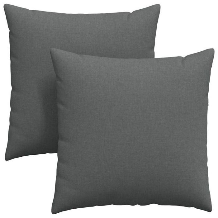 Sofakissen – VIDAXL – 2er-Set – Dunkelgrau – 60 x 60 cm – Abnehmbarer Bezug