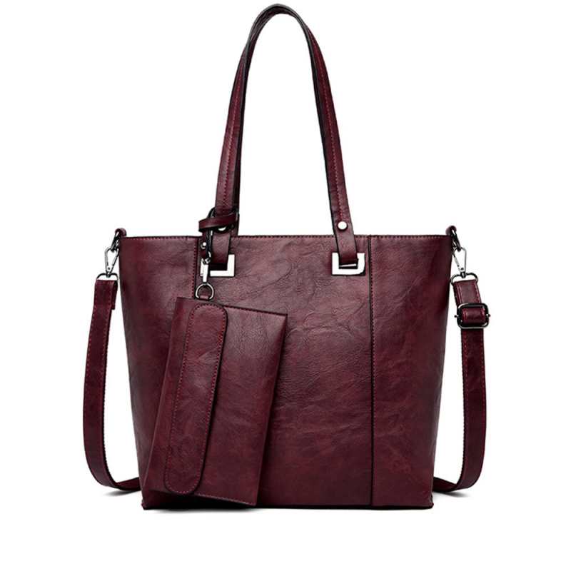 Sac à main femme en cuir PU de haute qualité, couleur unie, style créateur.