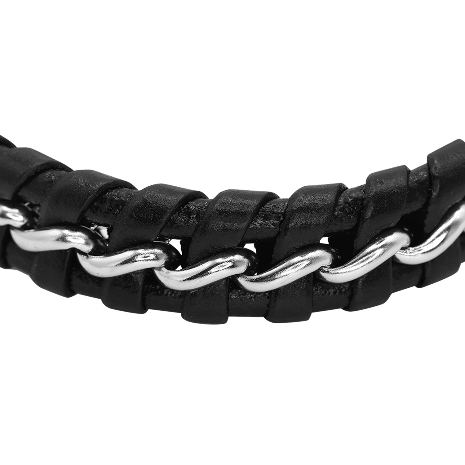 Heideman Bracelet en cuir Laurin noir