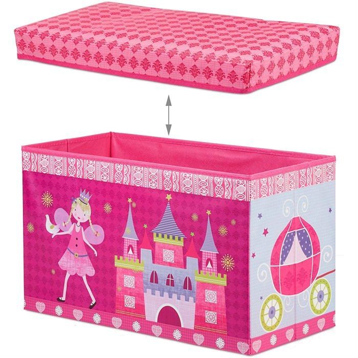 Pink storage stool/toy box/pouf for children 13_0002763
