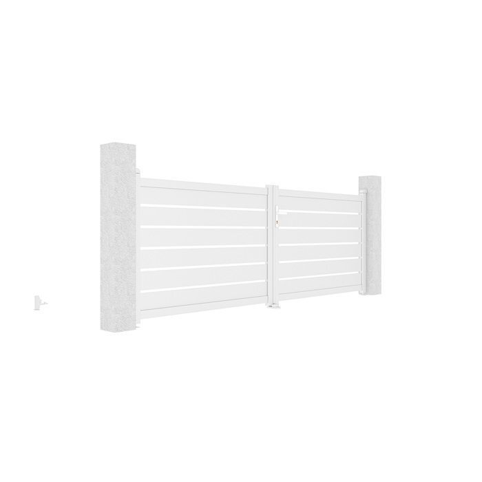 Puerta batiente - Casanoov - VOGEL - 3,5 m de alto (125 cm) - Blanca - Aluminio