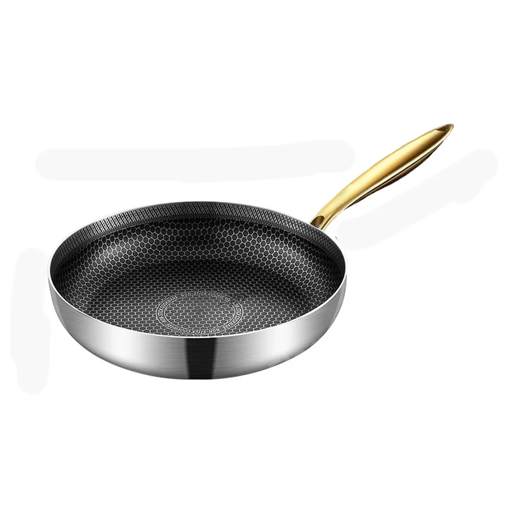 Poêle à frire de 30 cm, wok, en acier inoxydable 316, revêtement antiadhésif alvéolé, compatible avec les plaques de cuisson à gaz et à induction, ustensiles de cuisine.