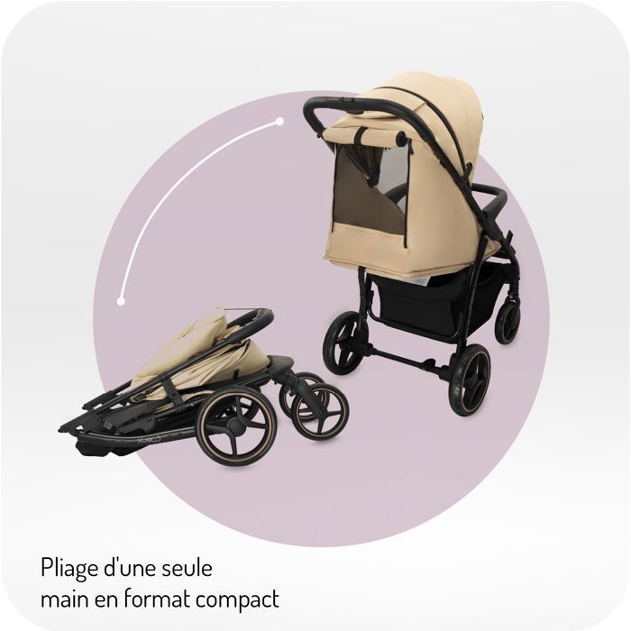 MoMi MIYA - Ultra-compact stroller - From 6 months up to 22 kg - Accessory kit - 7