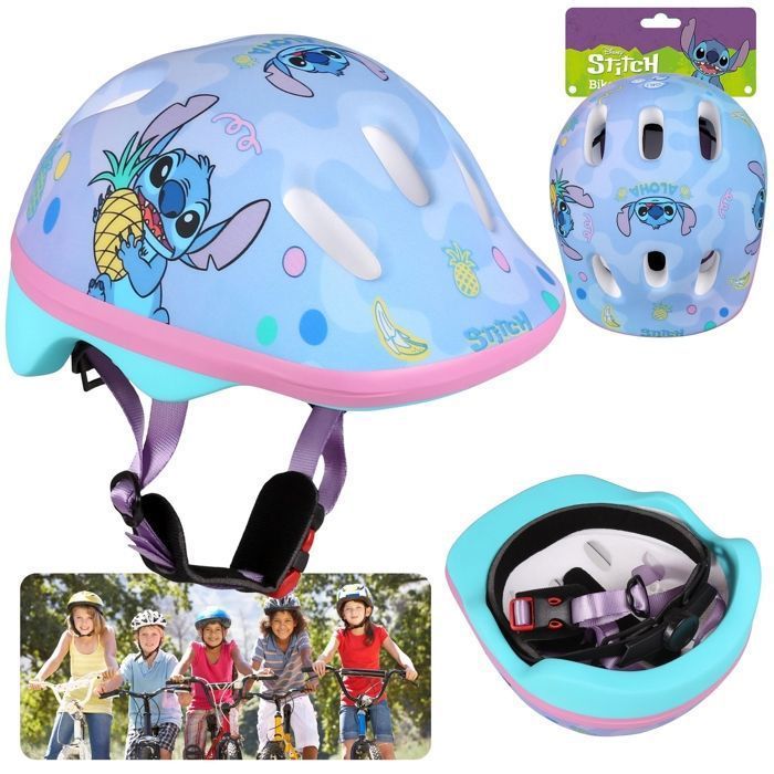 DISNEY Stitch Blue Bike Helmet for Children, Girls, Adjustable 44-48 cm