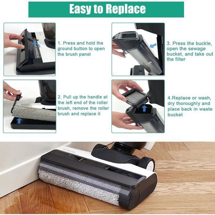 Accessoires pour Tineco Floor One S7 Combo, S7 Flashdry, Switch S7, Stretch S6 Pièces de rechange pour aspirateur eau et poussière