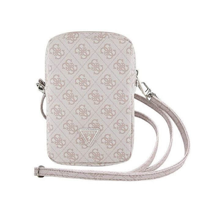Funda para móvil - Guess - 4G Triangle Zip - Rosa - Piel Saffiano - Correa ajustable