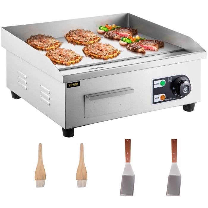 BAZARLAND30. Plancha eléctrica comercial para barbacoa de acero inoxidable de 3000 W.