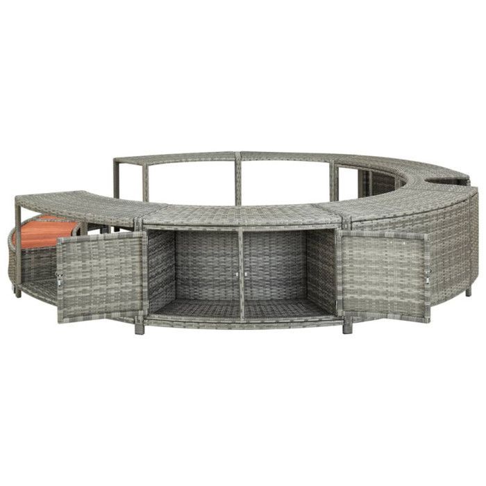Estructura para jacuzzi - VIDAXL - 46459 - Resina tejida - Gris - Redonda - 283 cm
