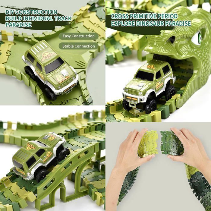 Circuit voiture électrique enfant - LANGTU - Circuit Voiture Enfant Dinosaure - Électrique - Multicolore - 3-6 ans