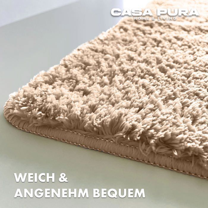 Tapis de bain Sky Uni Beige crème 70 x 120 cm