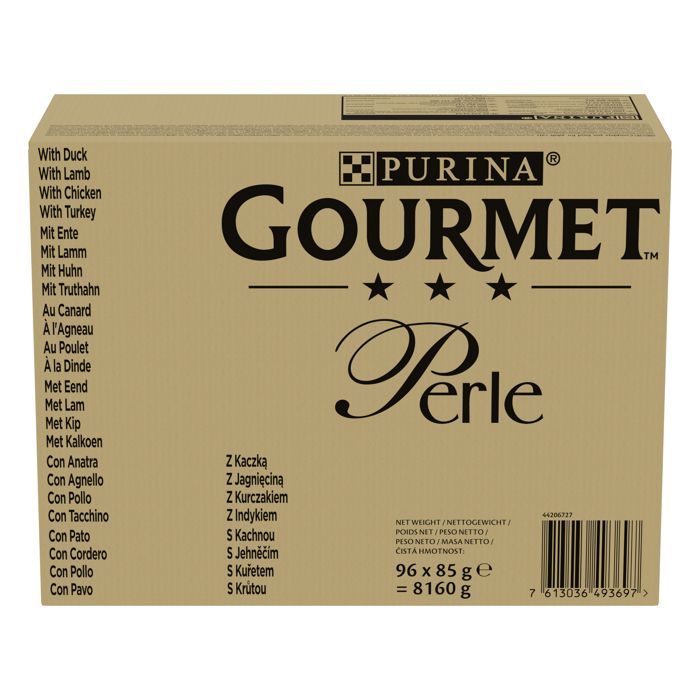 GOURMET PERLE Les Filettines en Sauce Multivariétés - 96x85g - Sachets Repas pour chat adulte