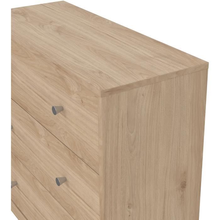 Commode OREGON 3 Tiroirs - Couleur chêne - L 72,4 x P 30,1 x H 68,3 cm
