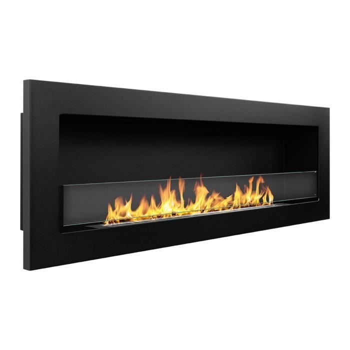 Chimenea de bioetanol - Livorno 120 - Negra - Ecológica - Fácil instalación - Diseño elegante