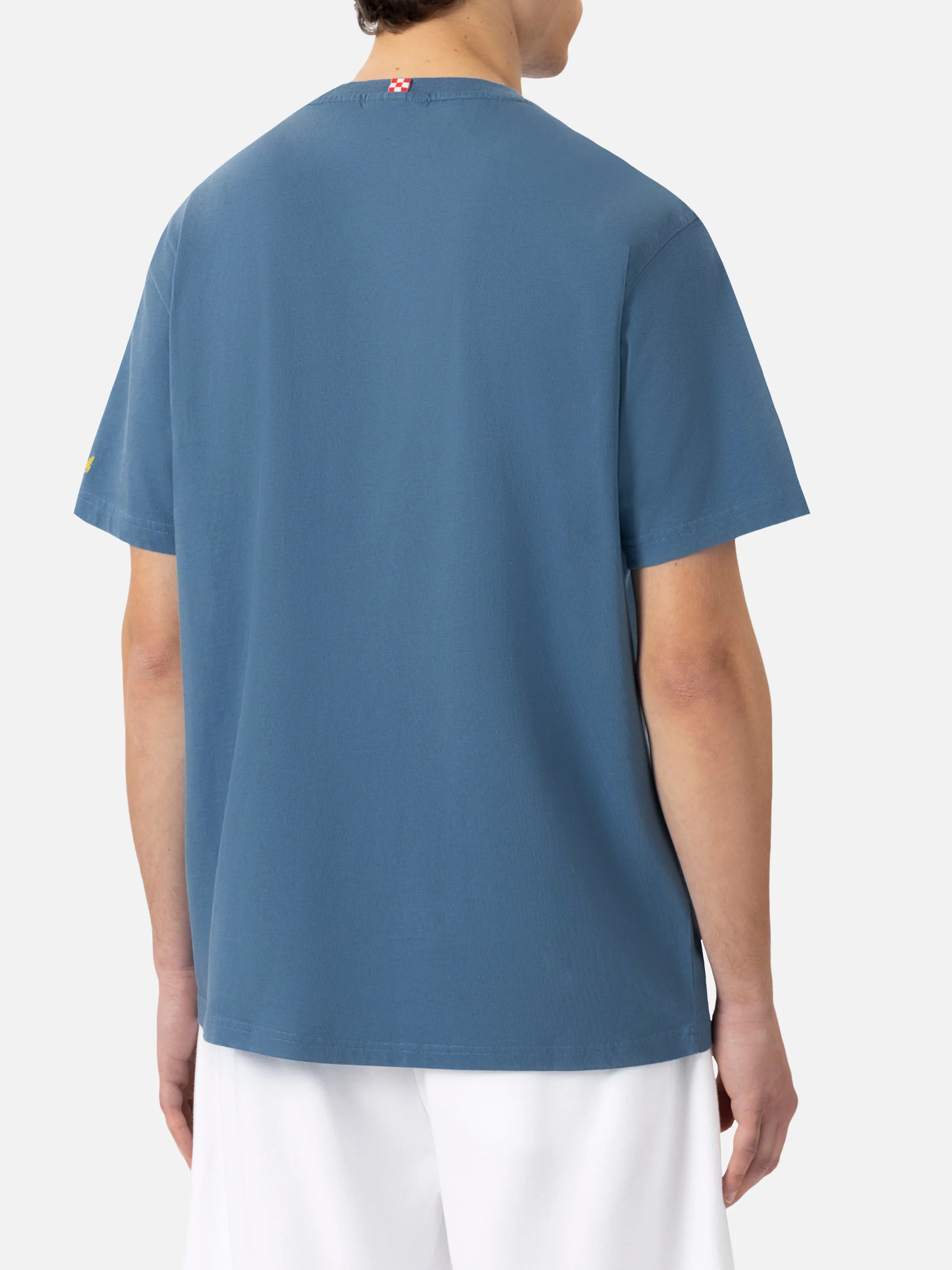 Heren T-shirt van biologisch katoen met St. Barth Snoopy Chef-borduurwerk | SNOO