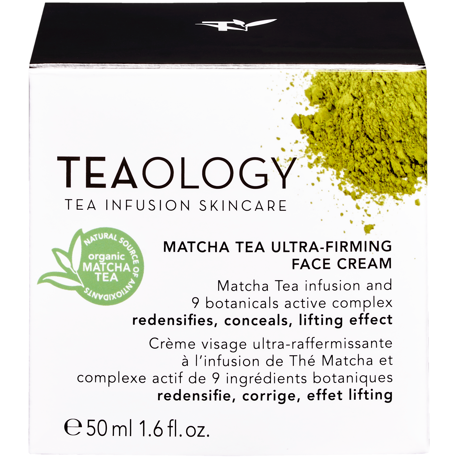 Teaology Straffungscreme auf Basis von hochreinem Matcha-Teeaufguss und einem Komplex aus 9 Pflanzen für Gesicht und Hals, 50 ml Matcha-Tee