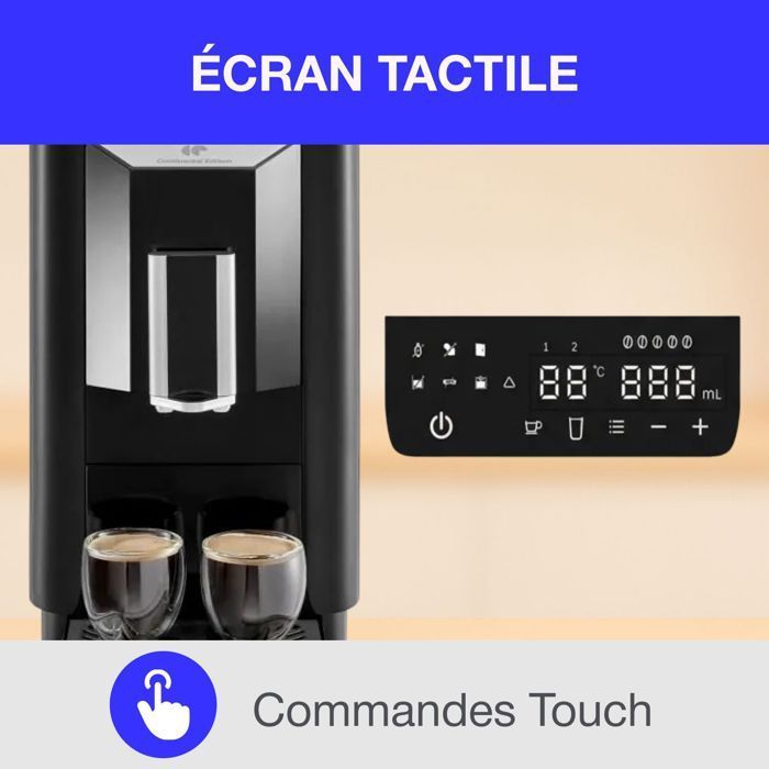 Continental Edison Espressomachine met Koffiemolen - CECFAUTOB - 19 Bar - 1450 W - Zwart
