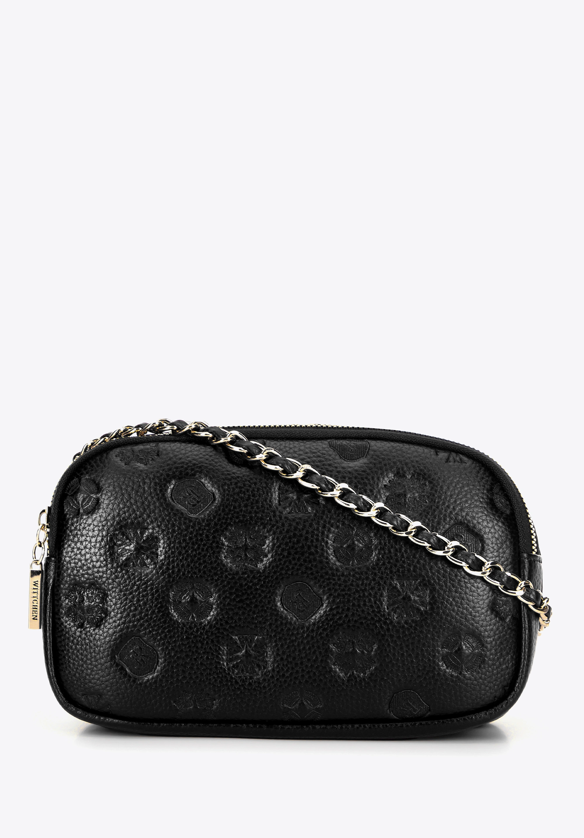 Damska crossbody ze skóry na łańcuszku czarna