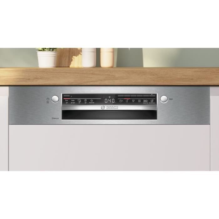 Lave-vaisselle semi-encastrable BOSCH SMI2HTS02E SER2 - 13 couverts - Induction - L60cm - 46 dB - Acier Brossé