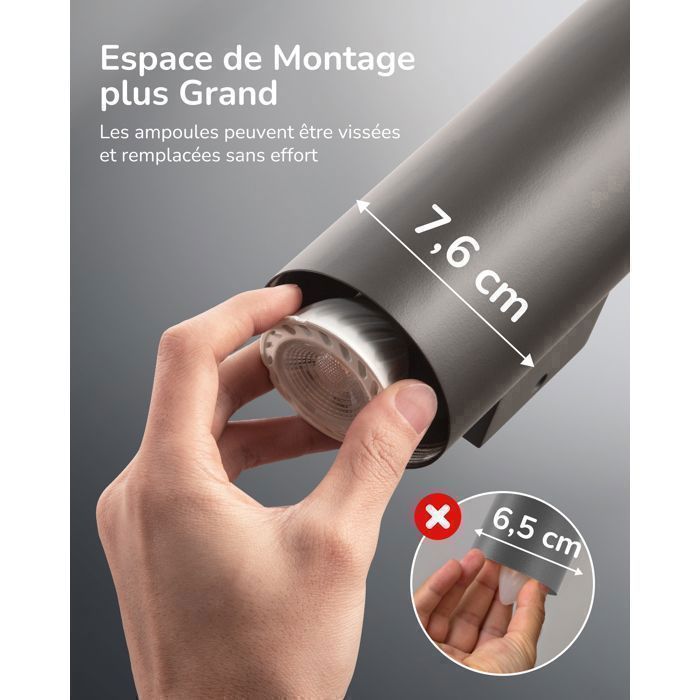 EDISHINE applique murale extérieure intérieure lot de 2, gris foncé, étanche IP44, douille GU10, ampoule requise, éclairage mural