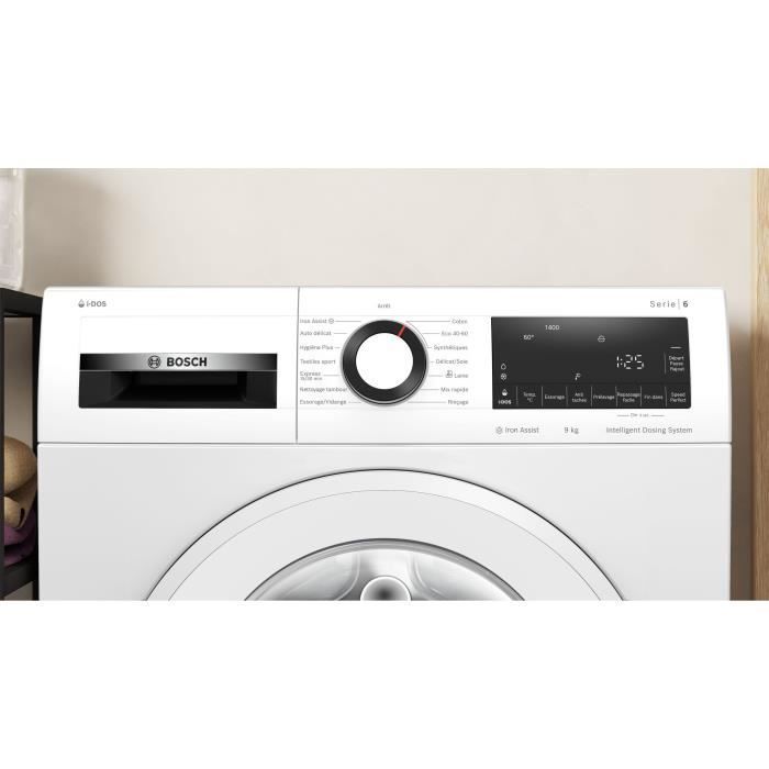 Lavadora de carga frontal Bosch WGG244F1FR SER6 - 9 kg - i-DOS - Inducción - 60 cm de ancho - 1400 rpm - Clase energética A - Vapor - Blanca
