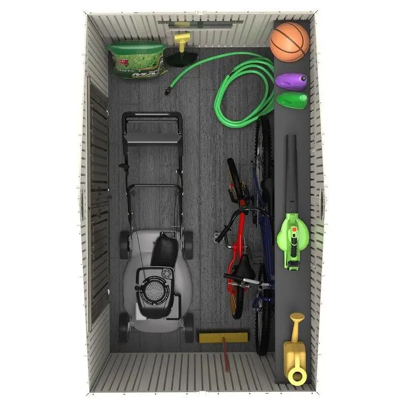 Plastförvaringsskjul 2,4 m B x 1,5 m D