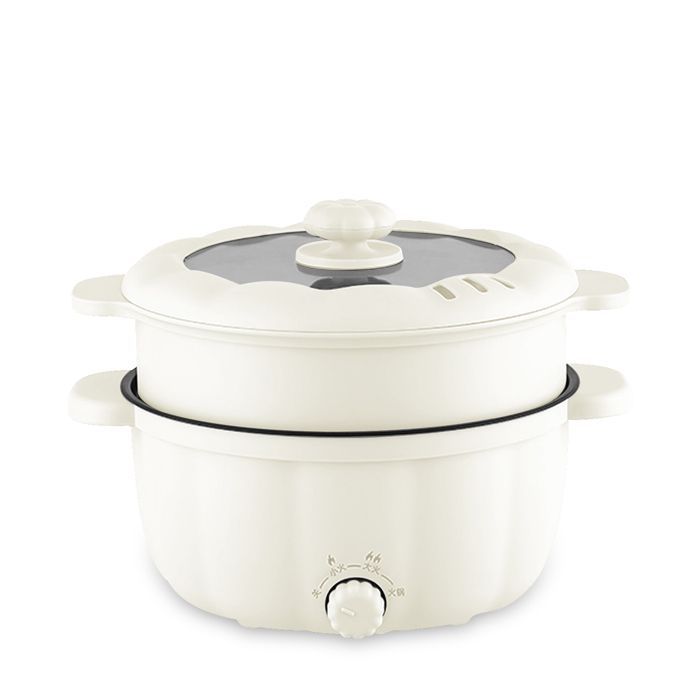 Olla eléctrica multifuncional DAM. Tres ajustes de temperatura, capacidad de 2,5 L con doble nivel. Ideal para olla caliente, salteado... 28,5 x 22 x 23 cm. Color blanco.