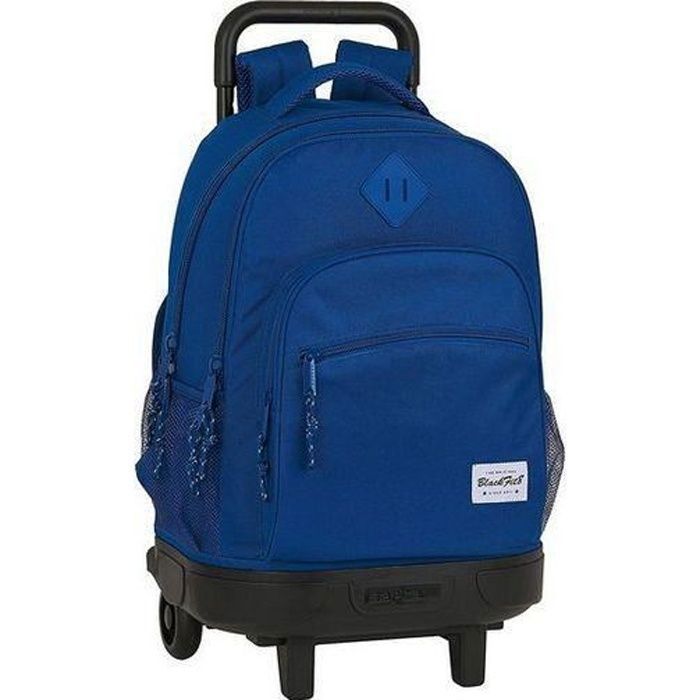 Mochila escolar com rodinhas - BlackFit8 - Oxford Compacto - Azul escuro - Removível - Acolchoada