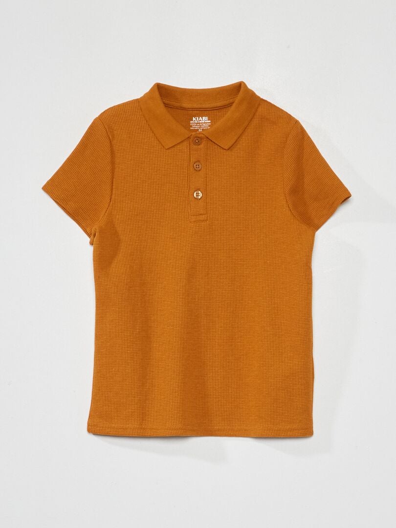 Polo Honeycomb - MARROM
