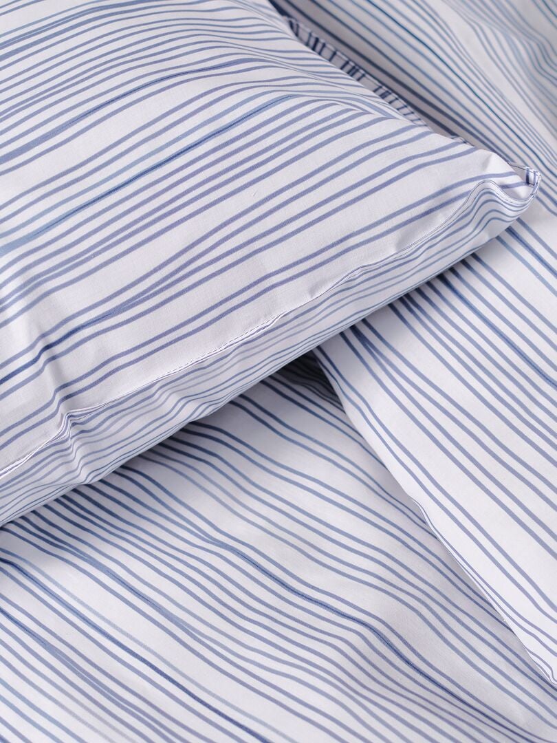 Gestreept beddengoed - tweepersoonsbed - BLAUW