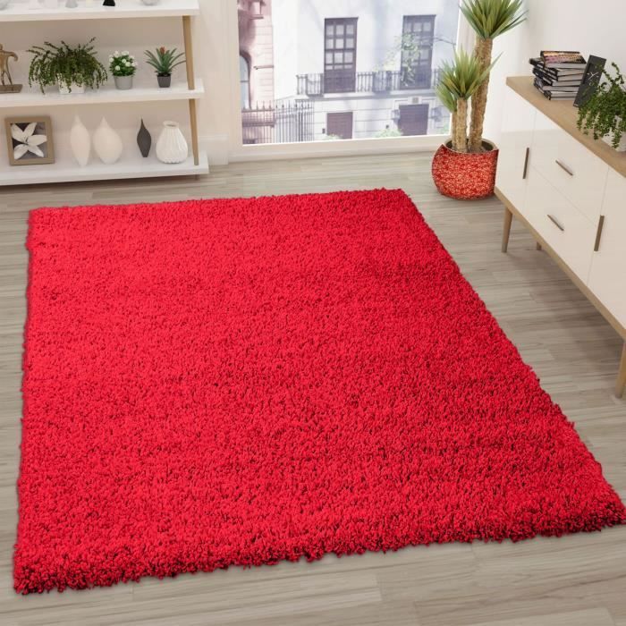 Teppich – VIMODA – Prime Shaggy – 200 x 280 cm – Rot – Langflor