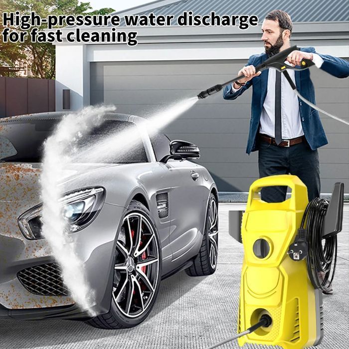 BAZARLAND30.Nettoyeur haute pression électrique 1500w 135bar, avec tuyau d'eau de 10m, buse réglable pour le nettoyage de voiture