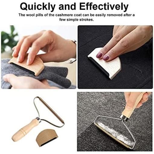 Kit de Rasoir Anti bouloche, Peigne en Cachemire et Brosse Manuel Anti Poil Combinaison pour Soins De Pull Cachemire Vêtements