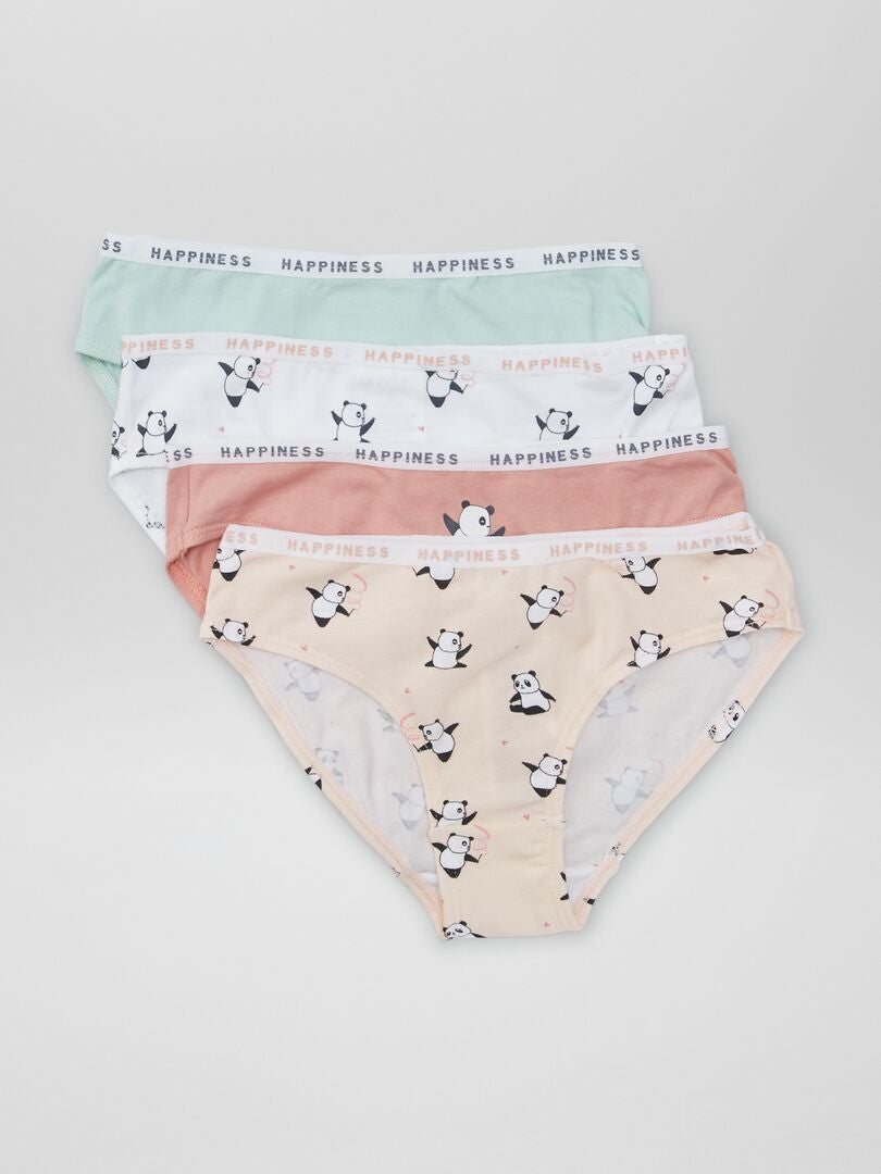 Conjunto de 4 calcinhas com estampa animal - ROSA