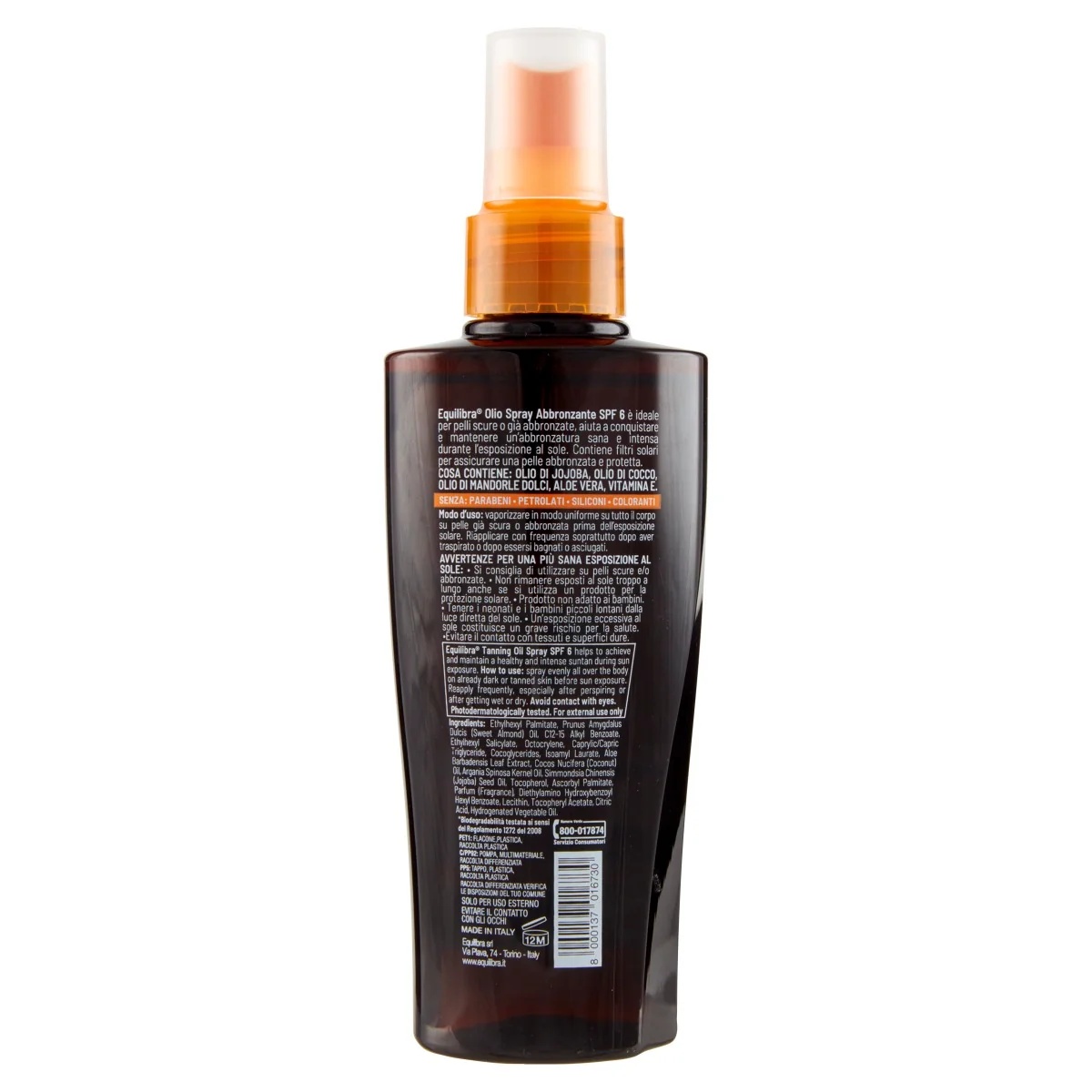 EQUILIBRA Equilibra Protetor Solar Spray FPS 6 150 ml Consolidação do bronzeado