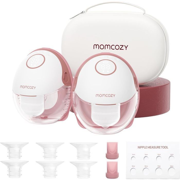 Momcozy Tire-lait Mains Libres Mobile Style | M6, Tire-lait Électrique avec Bride DoubleFit, Lot de 2, Rouge