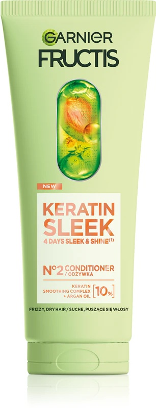 Garnier Fructis Keratin glamurozni balzam s keratinom za sijoče in mehke lase