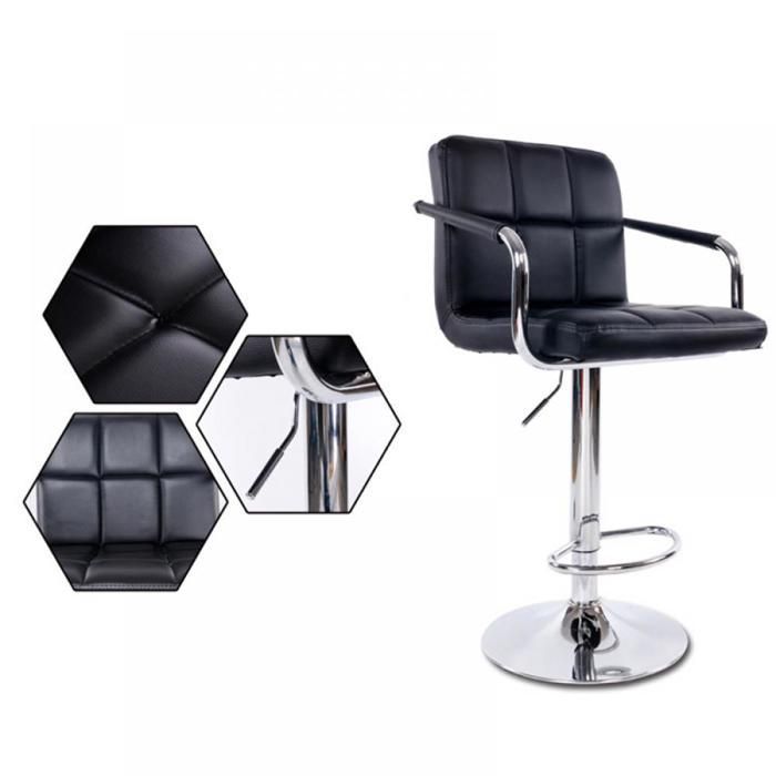 KEDIA Tabouret de bar,Lot de 2,Avec accoudoirs,Réglable en hauteur,noir,Rotatif à 360 °,Robuste et durable,facile à nettoyer