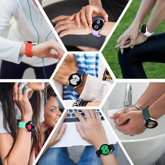10pcs 20 mm Bracelets Compatible avec Samsung Galaxy Watch 6/ 6 Classic, Bracelet Silicone Soft pour Galaxy Watch 4/4 Classic/5/6/7