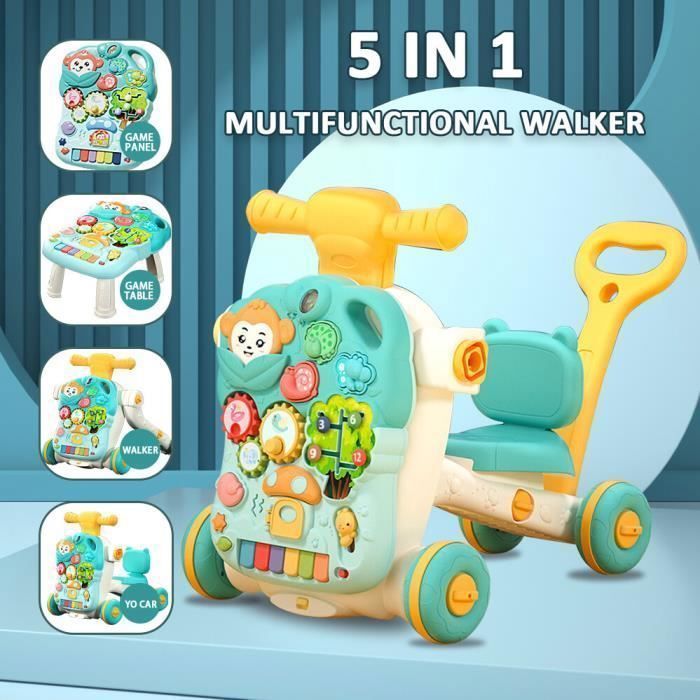 Andador interactivo Super Talking Walker 5 en 1: andador interactivo para aprender a caminar con bandeja de juego extraíble.