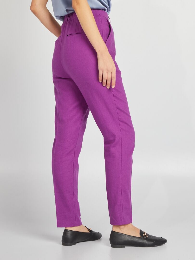 Pantalones de lino - MORADO