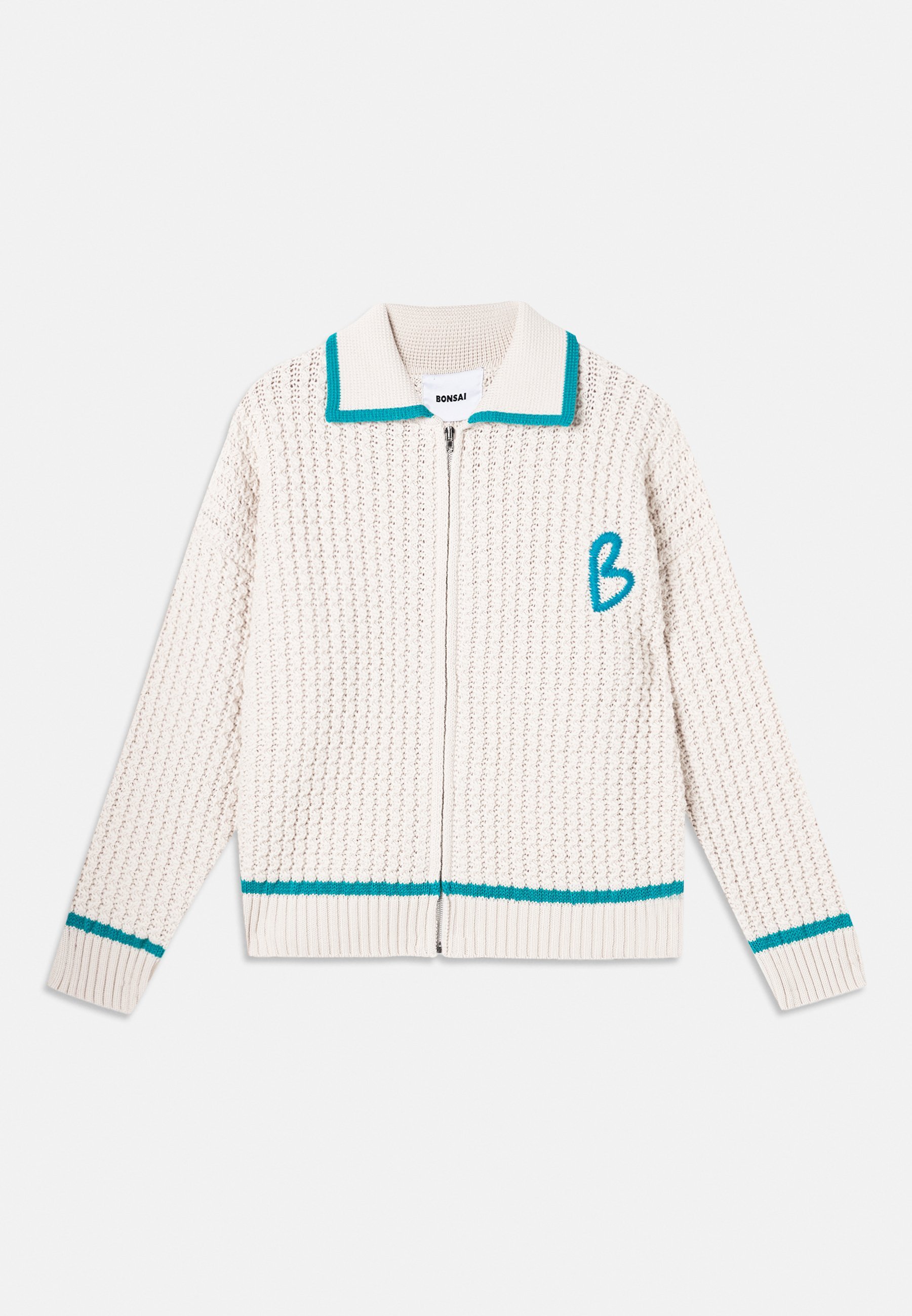 Giacca con zip intera e ricamo Bonsai, vestibilità oversize unisex - Cardigan - effetto marmo