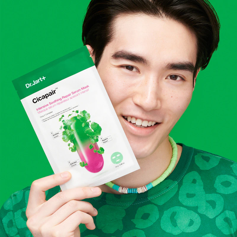Máscara facial hidratante e calmante Dr. Jart+ Cicapair™ Intensive Soothing Repair Serum Mask.